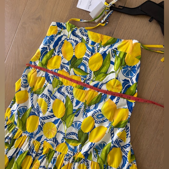 Kenny Flowers The Positano Resort Dress Lemon Print tie tank maxi sundress NWT - Picture 11 of 12